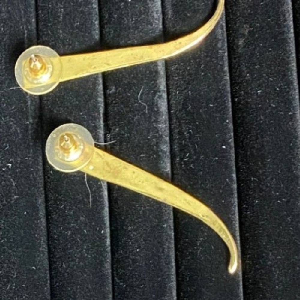 Gold Tone Drop Dangle‎ Earrings Unique Design Women's Fashion Jewelry